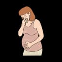 "Image depicting pelvic pain during pregnancy, showing the discomfort and pressure experienced by expectant mothers as the body undergoes physical changes in preparation for childbirth."
