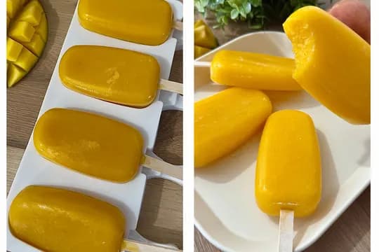 Homemade mango poscicle ready to be serve.