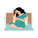 A pregnant woman having difficulty sleeping.