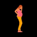 "Illustration of a pregnant woman experiencing fatigue, a common symptom caused by hormonal shifts, increased energy demands, and physical changes in the body.