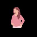 A pregnant woman suffering from abdominal pain.