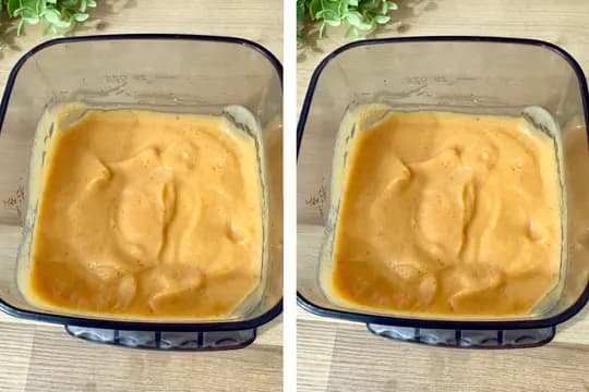 Tasting and adjusting carrot popsicle mixture for sweetness and creaminess before pouring into molds