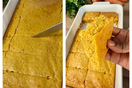 Freshly baked applesauce carrot breakfast cake cooling on a wire rack – golden and ready to serve