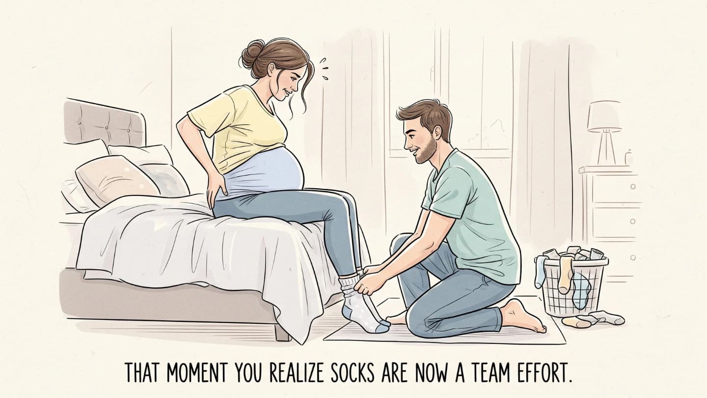 Relatable maternity meme when your belly is too big