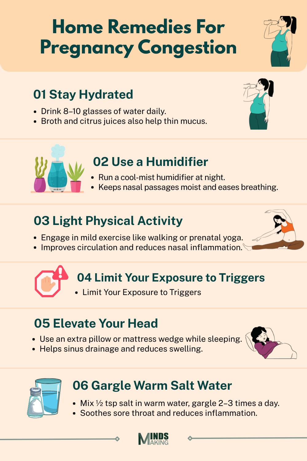 Home remedies for relieving congestion during pregnancy, featuring natural ingredients and safety tips.