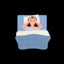 "Pregnant woman lying awake in bed at night, struggling with insomnia and sleep disturbances during the third trimester"