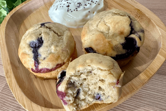 Moist and fluffy blueberry banana