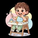 "20-month-old toddler self-feeding with a spoon and fork, developing independence and fine motor skills."