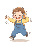 Toddler running and jumping around a living room, playfully weaving between furniture and toys, showing growing balance and confidence.