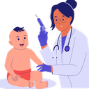 Infant Immunization Schedule, Baby Vaccination Appointment, Pediatrician Administering Vaccine, Newborn Health and Protection, Childhood Vaccinations and Safety, Well-Baby Checkup and Shots.