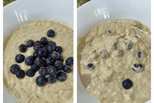 Try not to mash the blueberries while folding them into preserve their shape.