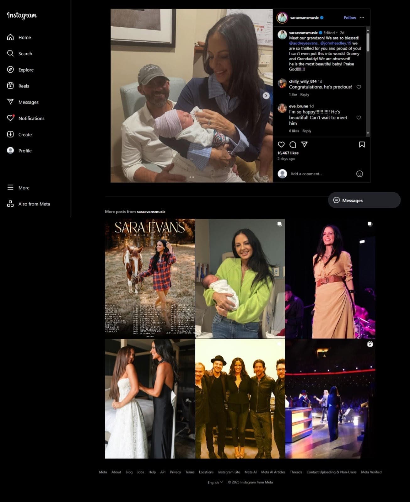 Photo of new parents holding a newborn baby in a hospital room: The main image shows a woman and a man (likely the baby's parents) happily holding their swaddled infant who is wearing a hospital hat.