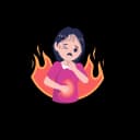 A pregnant woman suffering from heart burn.