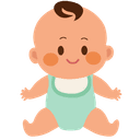 Smiling baby sitting upright with steady head control, showing developmental milestone and growing strength.