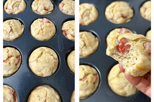 Bake the strawberry muffins
