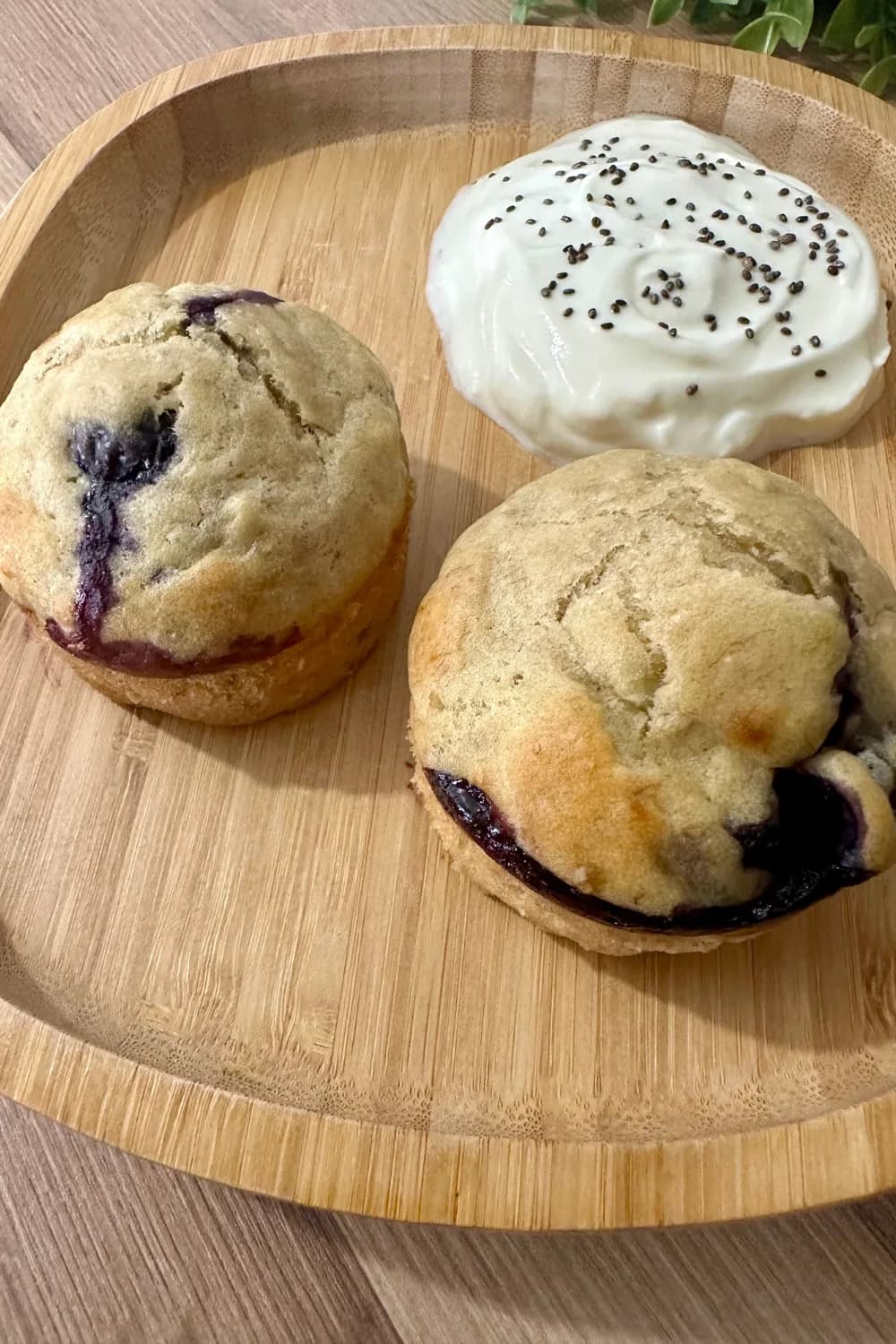 soft textured blue berry banana muffins