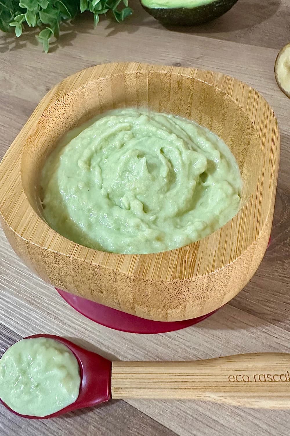 plain yoghurt with the mashed avocado and banana