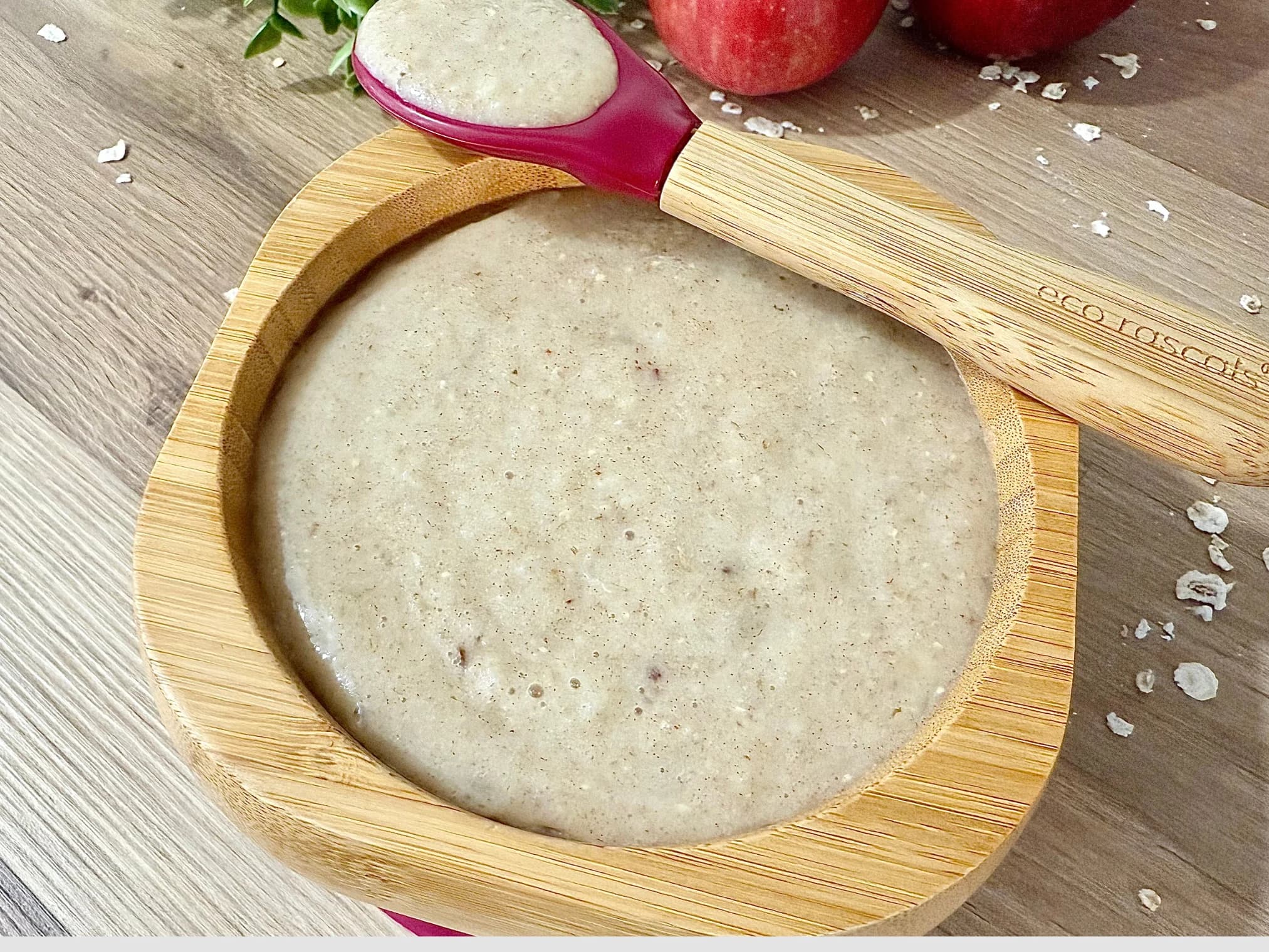 Apple Oatmeal porridge served in a bowl