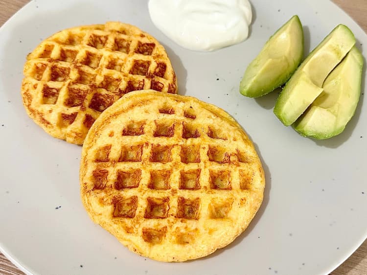 Cheesy Sweet Potato Waffles