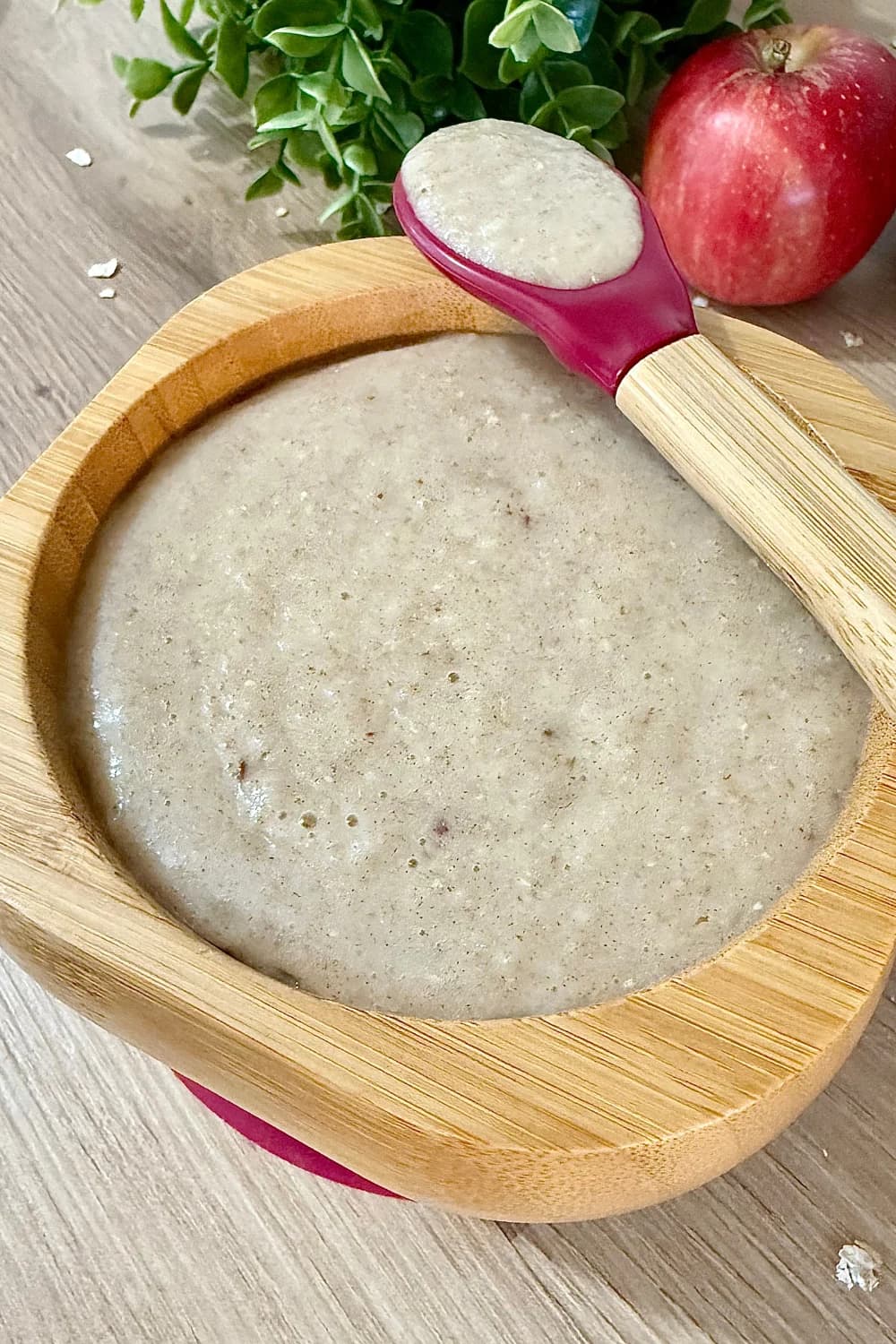 Apple oat in a bowl with a spoon place on it