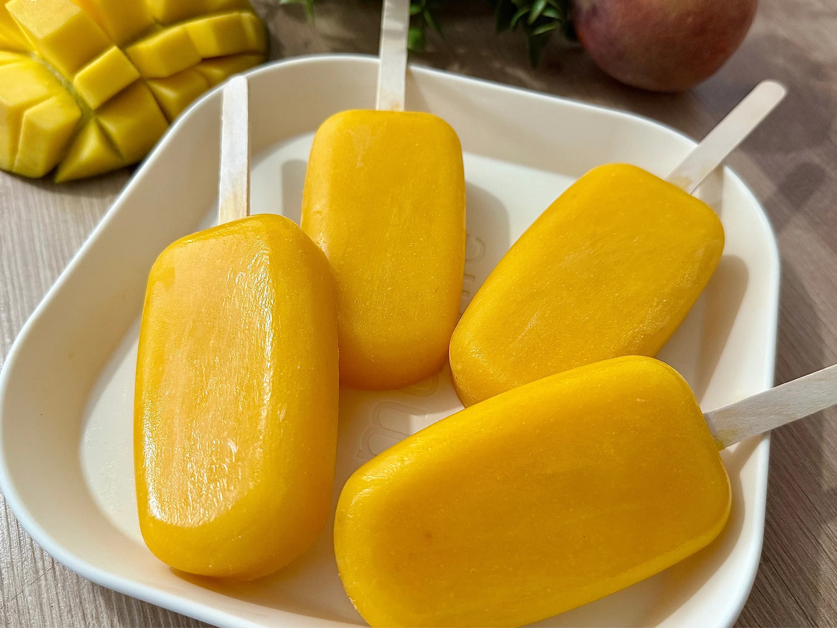 Homemade Mango Peach Popsicles