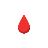 A single red drop of blood rests on a pristine white background, creating a striking contrast.